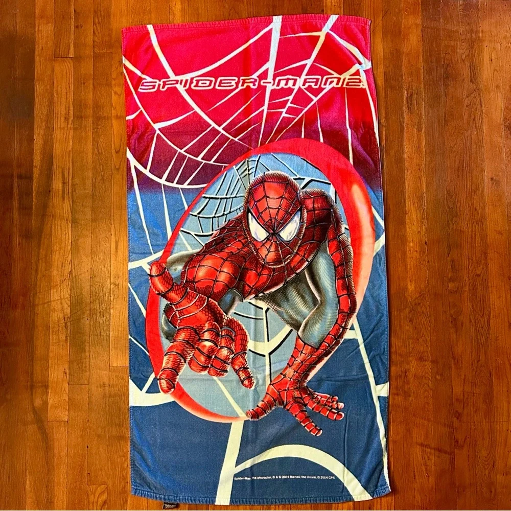 Vintage Y2K Spider-Man 2 Movie Promo Marvel Comic AOP Summer Beach Towel 30x55